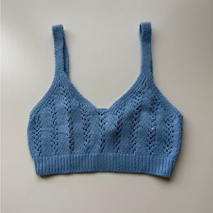 ASOS Reclaimed Vintage Blue Knit Set (Bralette+Cardigan)